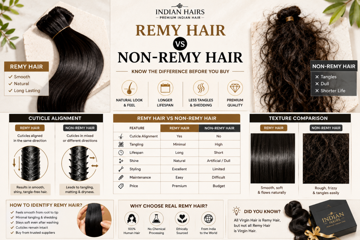 Non-Remy Hair is more prone to tangling and matting.