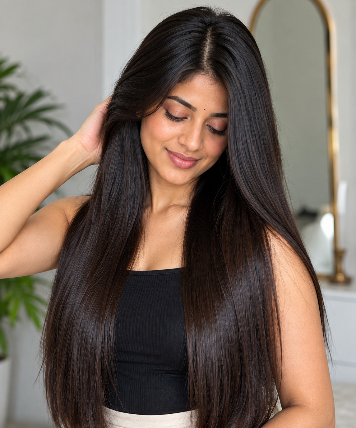 natural straight hair